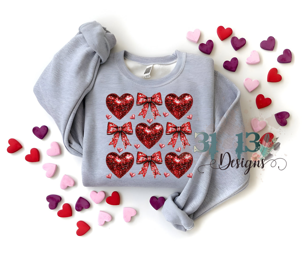 Valentines Disco Hearts and Bows