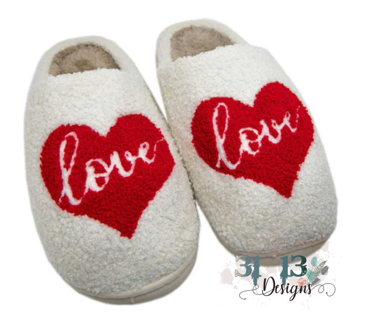 Red heart slippers