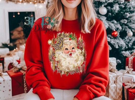 Leopard and Gold Santa