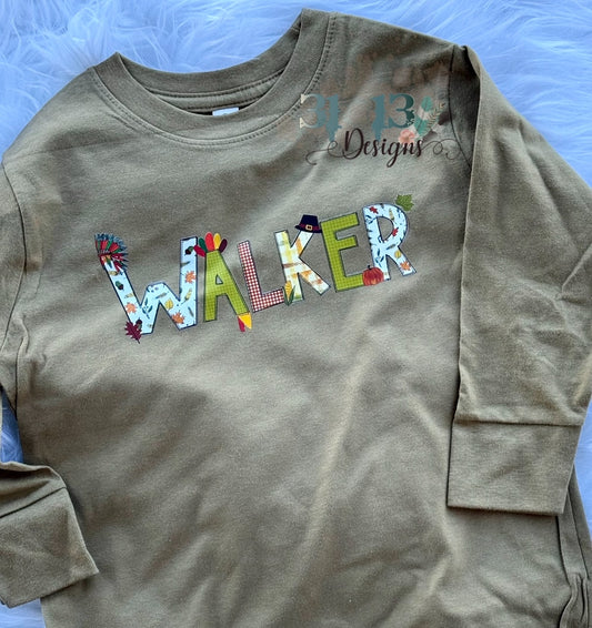 Custom Fall Name Alphabet